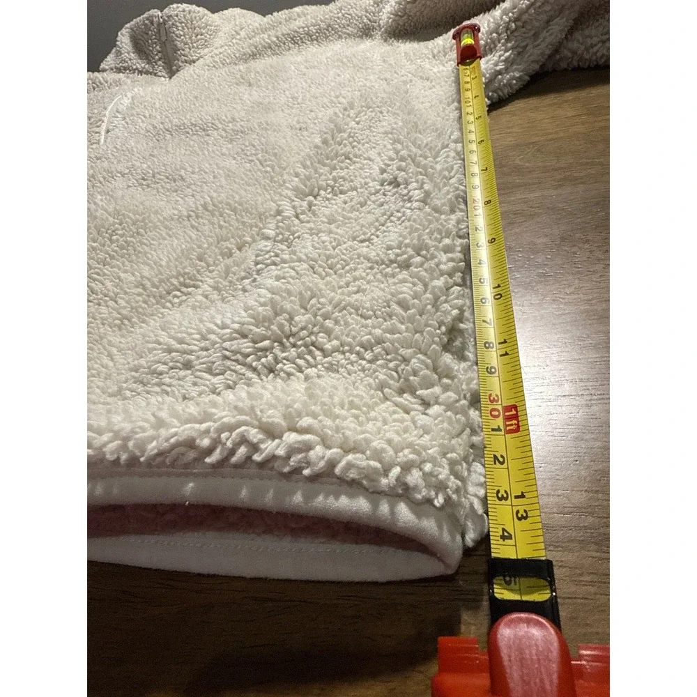 PINK Victoria's Secret XL Cream Teddy Sherpa Fleece Full Zip Jacket‎ Oversized